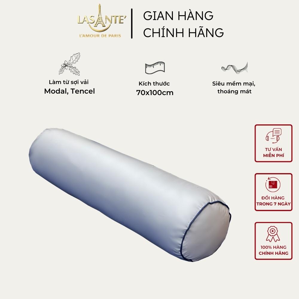 Vỏ gối ôm Tencel Modal 80s 100% tự nhiên 70x100 cm Lasante' trơn màu, họa tiết cao cấp, bao áo dây kéo khóa thô lụa