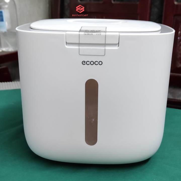 Thùng đựng gạo cao cấp Ecoco E2029 E2005 thông minh chống ẩm mốc côn trùng loại 5kg, 10kg dành cho gia đình tặng kèm cốc