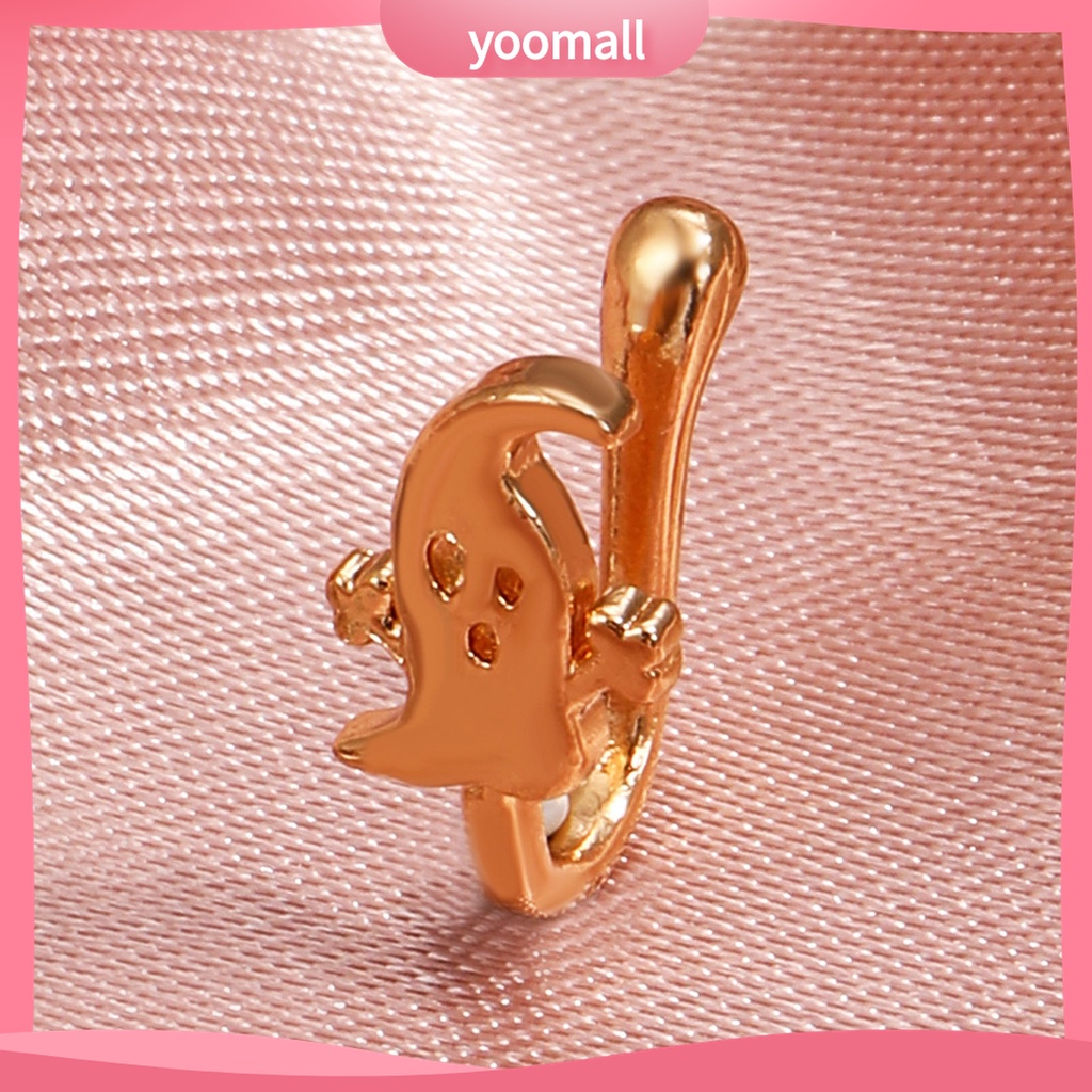 (Yoomall) Khuyên Mũi Giả Hình Chữ U Đính Đá Zircon Hình Ếch Hoạt Hình Sáng Bóng Cho Tiệc Tùng