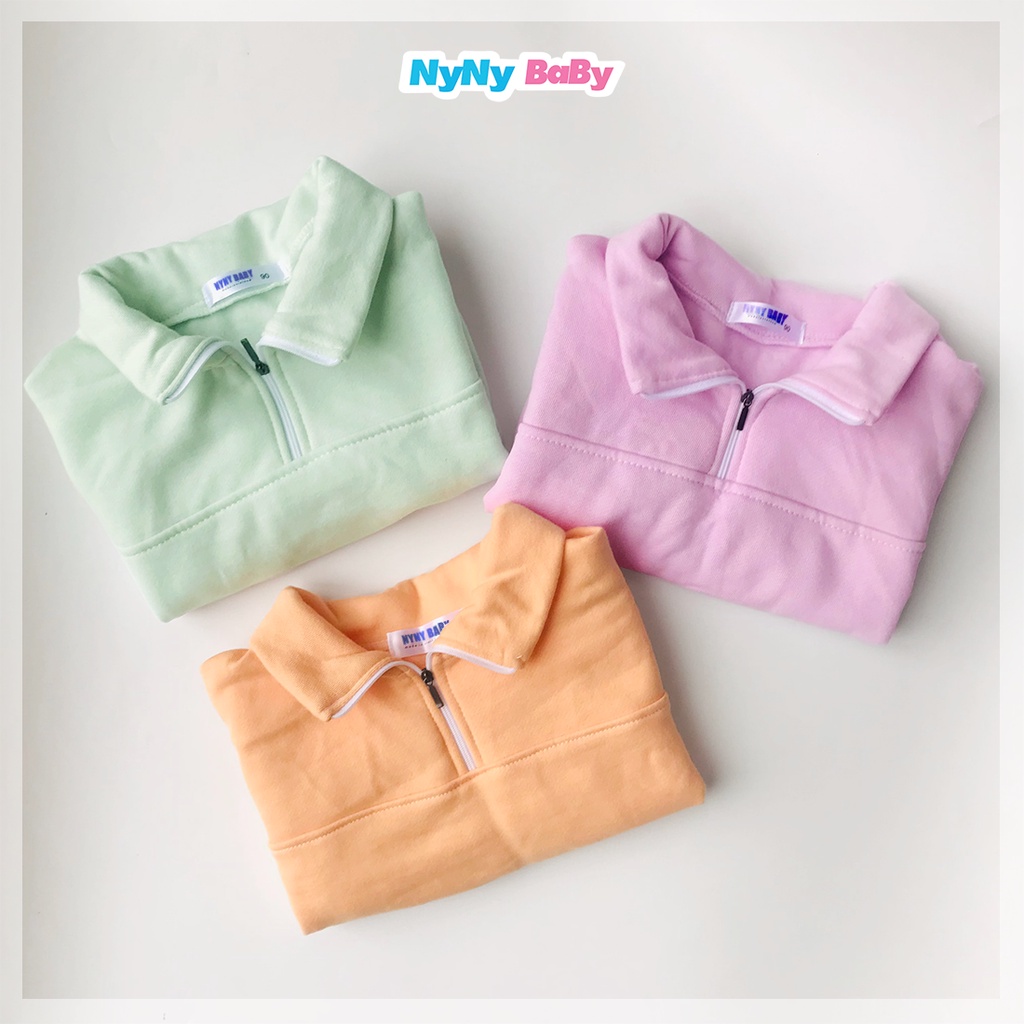 Set hoodie thu đông cho bé trai bé gái bộ nỉ bông áo khóa kéo cho bé Nyny Baby từ 1- 7 tuổi