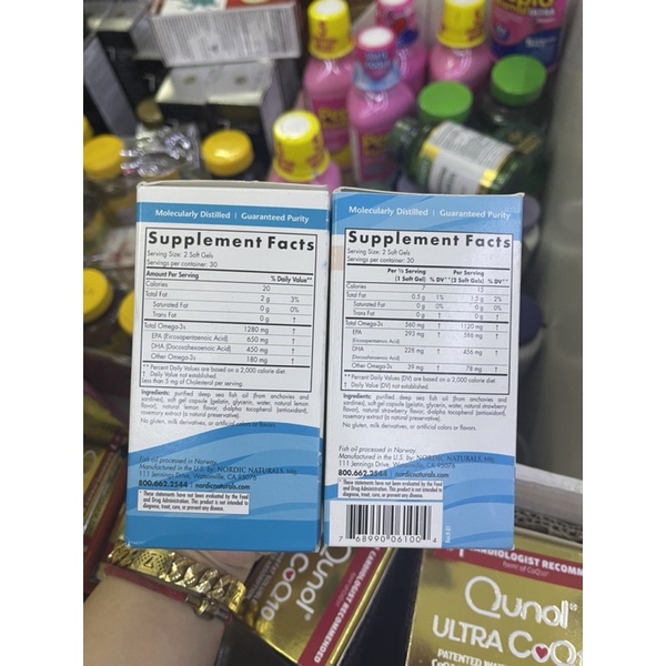 Nordic Naturals Ultimate Omega 1280 mg Omega 3 ,2xmini