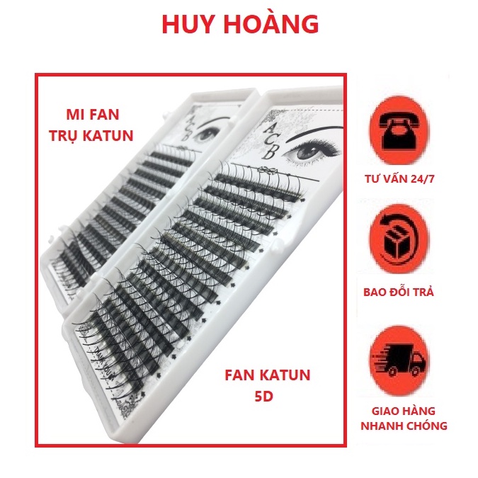 Mi fan trụ katun 5d  -0.07 độ dài từ (9 -&gt;15mm) - dụng cụ nối mi-HUY HOANG MI