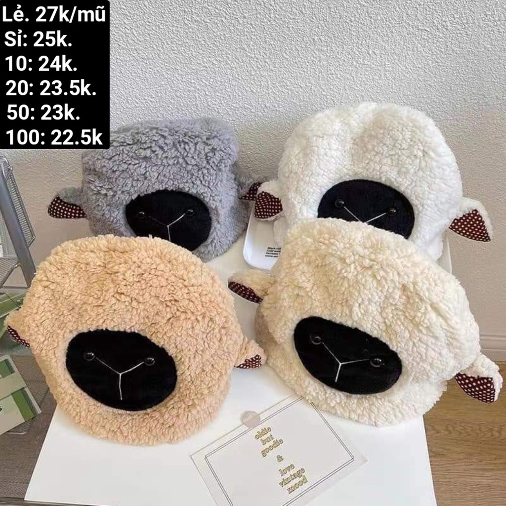 Mũ len Lông Cừu Tai cừu ML11u (mũ)