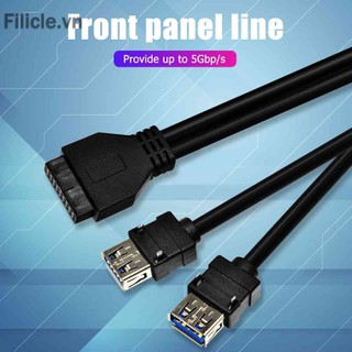 PC Case 20Pin to 2 Port USB 3.0 Front Panel Cable Adapter with Fixed Foot