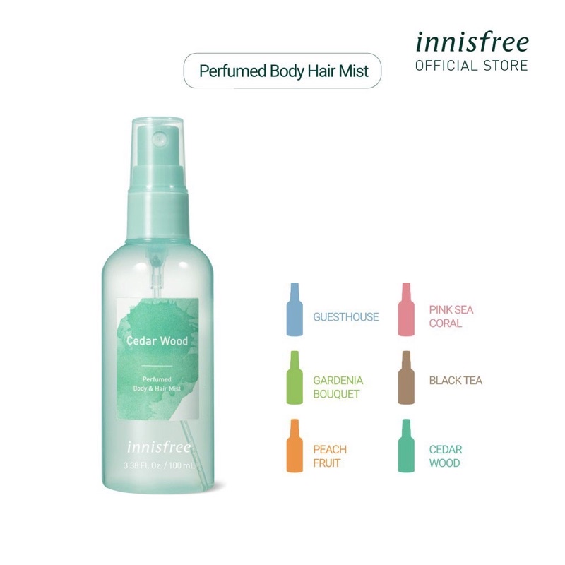 Xịt thơm toàn thân innisfree Perfumed Body & Hair Mist 100ml nhiều mùi