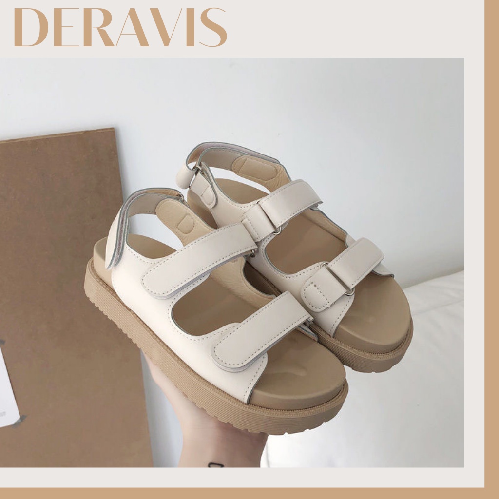 (VIDEO thật) Sandal Nữ Đi Học Quai Hậu Ulzzang Đế Cao - Giày Sandal Nữ Hàn Quốc