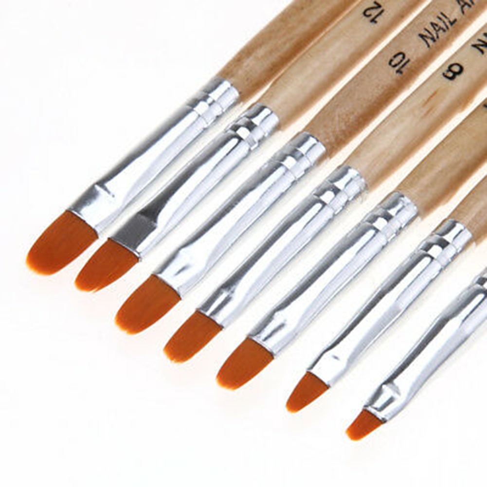 Bộ 7 Cọ Vẽ Móng Tay Bằng Gỗ Chuyên Dụng Cho Làm Nail