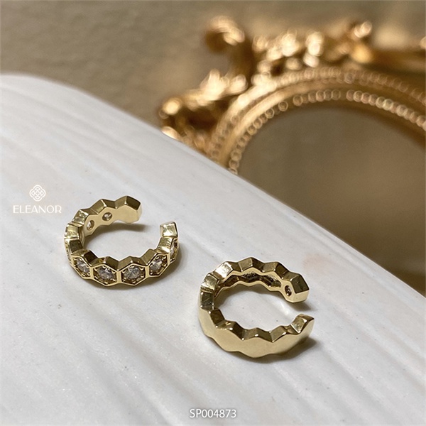 Bông tai nữ Eleanor Accessories gắn vành hình chữ C cá tính phụ kiên trang sức 4873