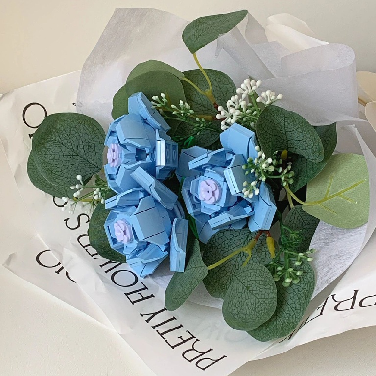 Đồ chơi lắp ráp mô hình hoa hồng xanh -jk26311