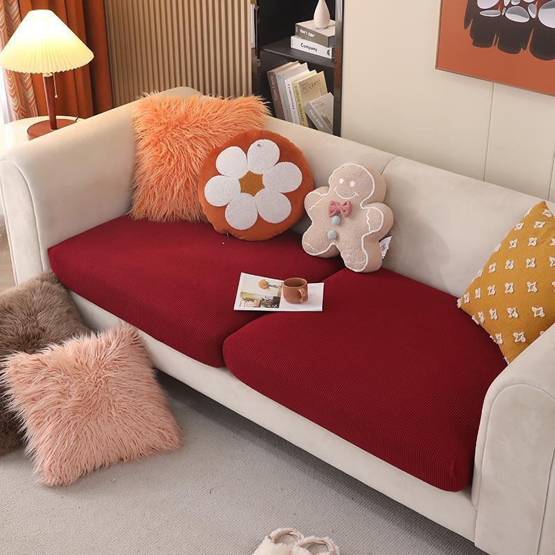Bọc sofa, bọc đệm ghế sofa vải nhung gân dày dặn co giãn 1 2 3 4 chỗ - GOO Decor