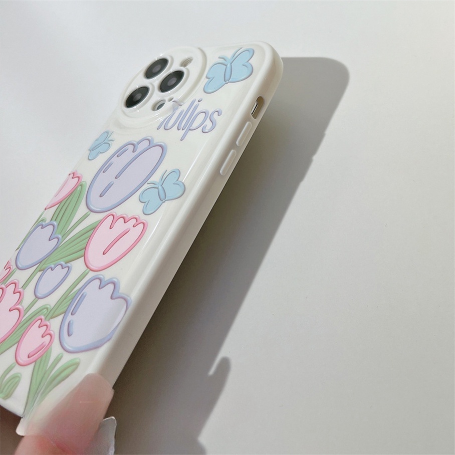 ốp iphone Mềm Hình Hoa Tulip Cho Iphone6 6splus 7 7plus 8plus XR x xs 12 11 pro max plus 13 promax-5005