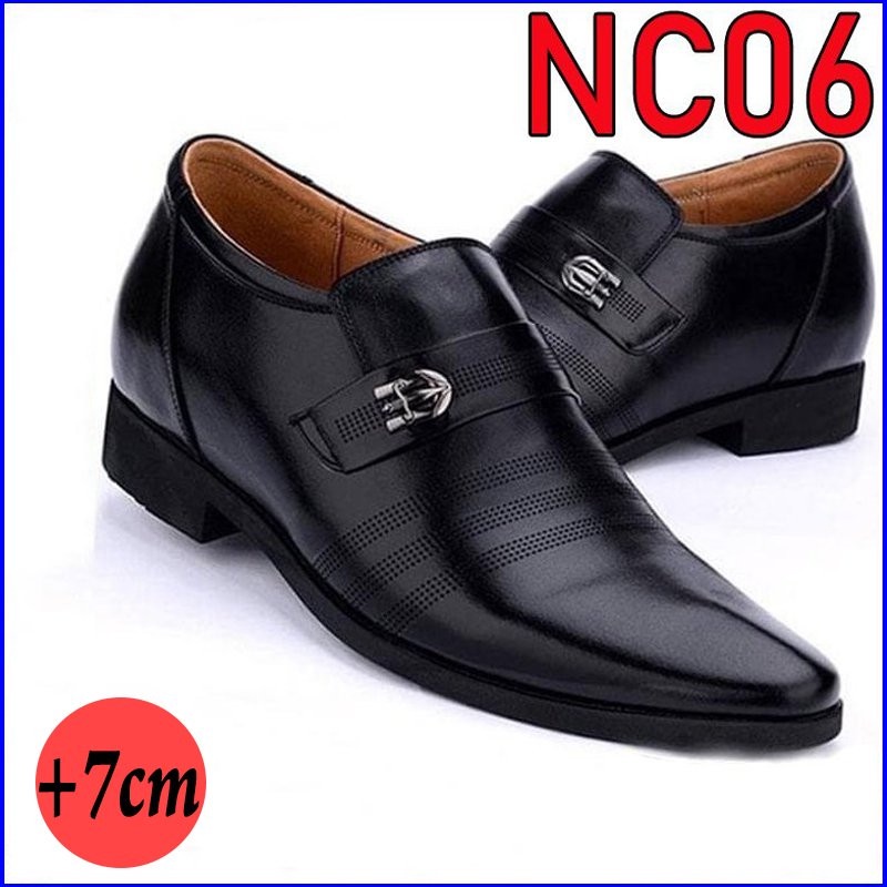 Giày tây nam da cao cấp, tăng chiều cao 6-7cm, đế cao su nguyên tấm chống trơn - Bảo hành 12 tháng