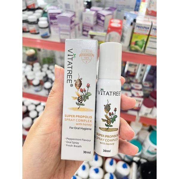 Xịt Keo Ong Vitatree Manuka Honey Úc 25ml, date 2/2024