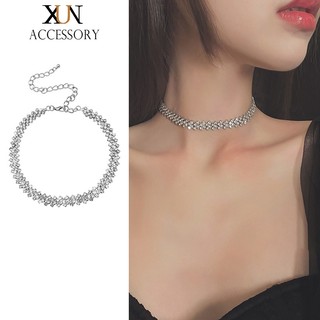 Vòng Cổ choker Đính Kim Cương Toàn Bộ Phong Cách Hàn Quốc Cá Tính Thời Trang
