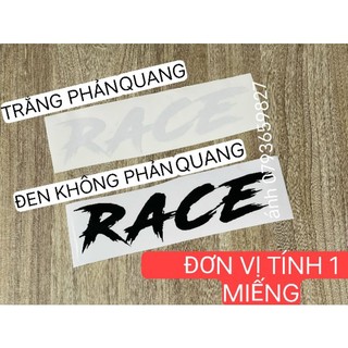 Tem "race" dán ốp sườn xe máy