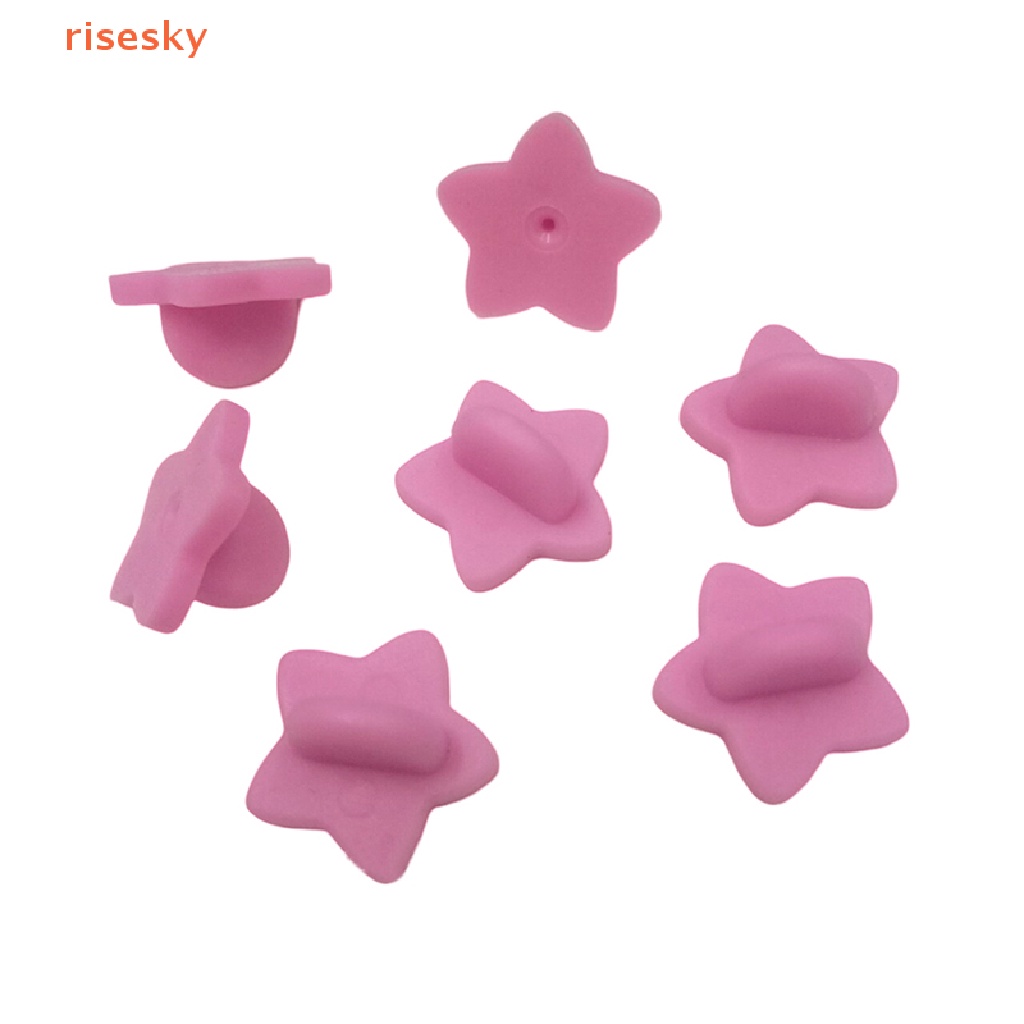 Set 50 Nút Cài Bằng Cao Su Hình Ngôi Sao / Bướm Dùng Làm Phụ Kiện Trang Sức DIY