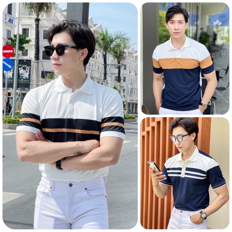Áo thun polo nam cao cấp phối màu, cổ bẻ, vải cá sấu cực đẹp, thời trang size VNXK