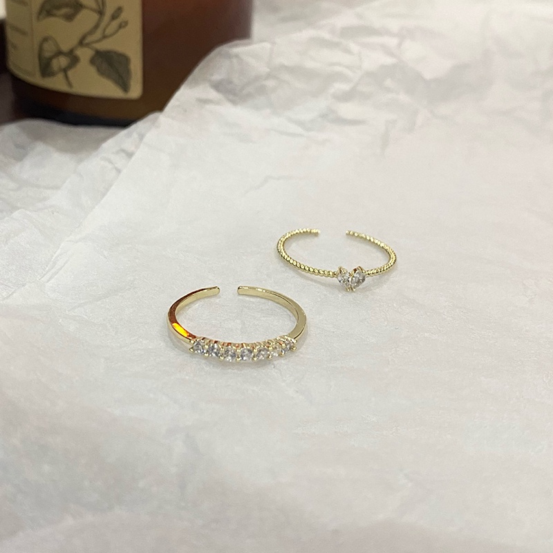 Nhẫn Đính Đá Zircon Phong Cách Hàn Quốc Sang Trọng Cho Nữ