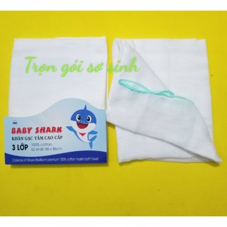 Khăn tắm gạt cao cấp (bộ 2 cái) 100% cotton 3 lớp kích thướt 86*86cm