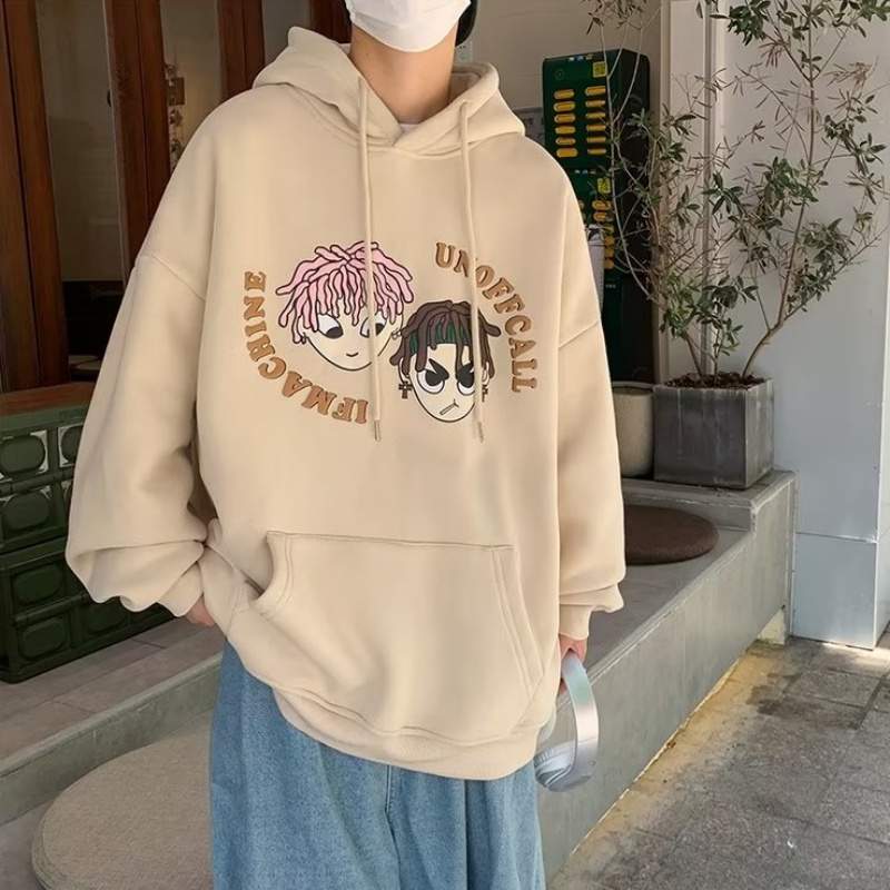 Áo Hoodie Dáng Rộng In Họa Tiết Hoạt Hình Phong Cách hip hop Đường Phố Hàn Quốc Chất Lượng Cao Cho Nam Và Nữ