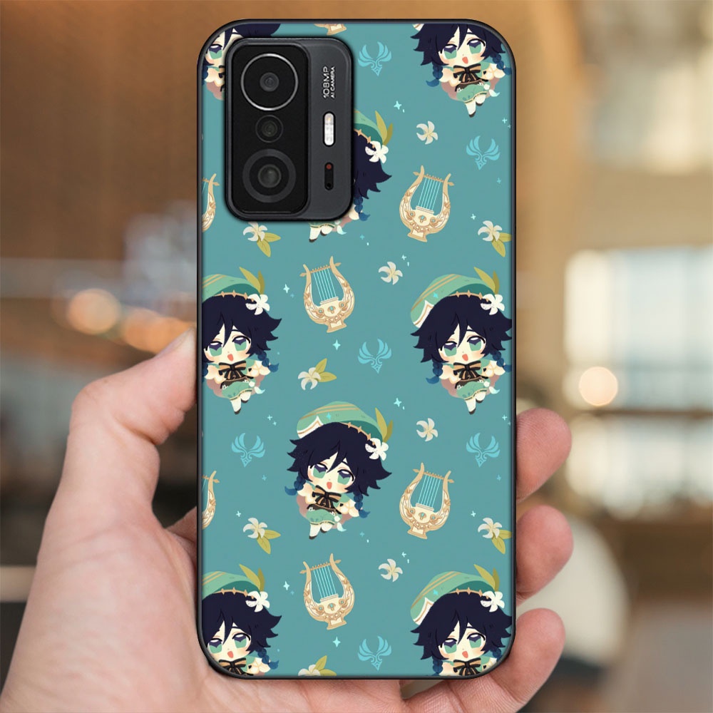 Ốp lưng Xiaomi 11T Pro 5G viền đen in hình Venti Genshin Impact