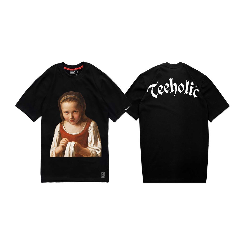 Áo thun unisex nam nữ baby face form rộng tay lỡ màu đen teeholic 10 áo thun em bé tranh sơn dầu gothic