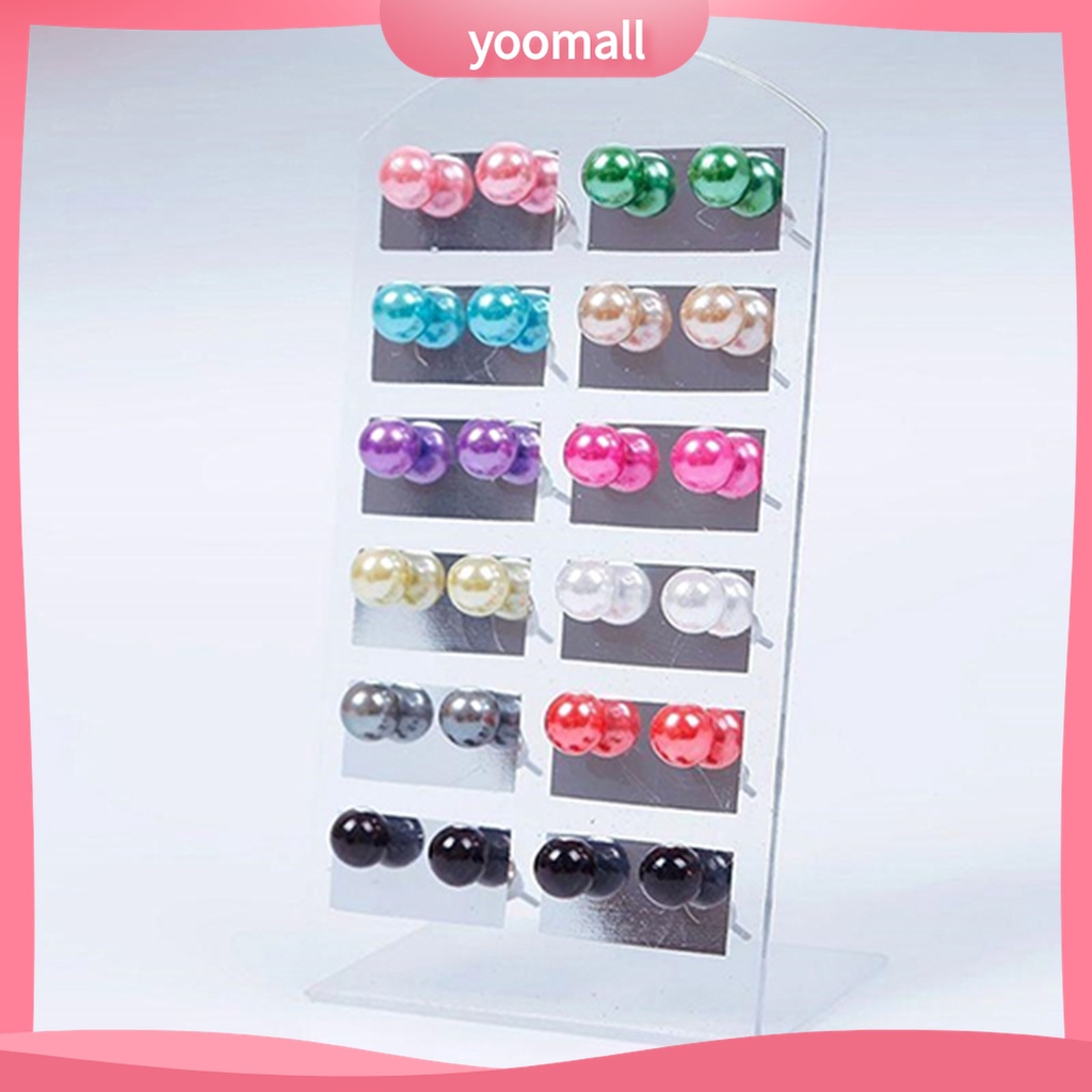 (Yoomall) 12 Đôi Bông Tai Ngọc Trai Giả Thời Trang Cho Nữ