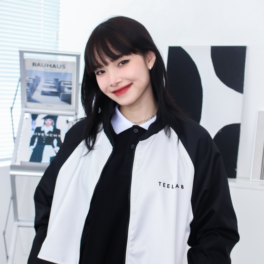 Áo khoác jacket TEELAB dù 2 lớp phối màu Local Brand unisex - Áo khoác nam nữ Ullzang Basic có form rộng XL - LOUSI.SG