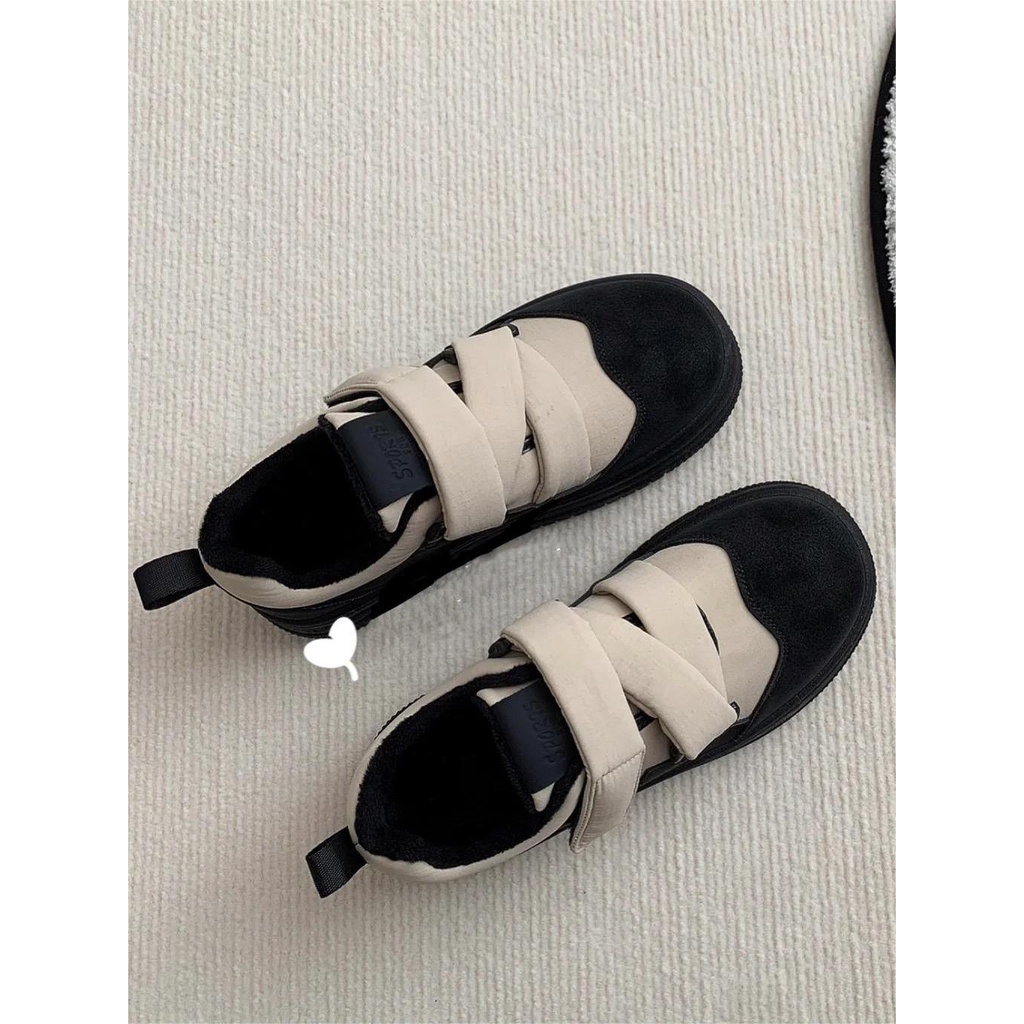 Giày Lười Khóa Dán Phong Cách Retro Dễ Thương Thời Trang Thu Đông 2022 Dành Cho Nữ