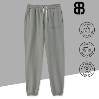 Quần nỉ da cá Jogger gấu chun dáng Basic quần dài nam nữ Unisex màu Ghi đá Loacal brand Blue Blooded