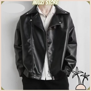 Áo khoác da nam trẻ trung cá tính,áo da Pu Miuzi DT148