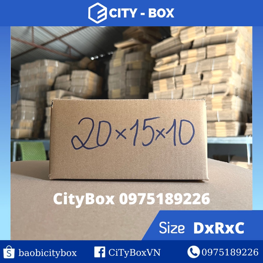 set 10 hộp 20x15x10 hộp carton ship cod - 20x15x10 hộp đóng hàng