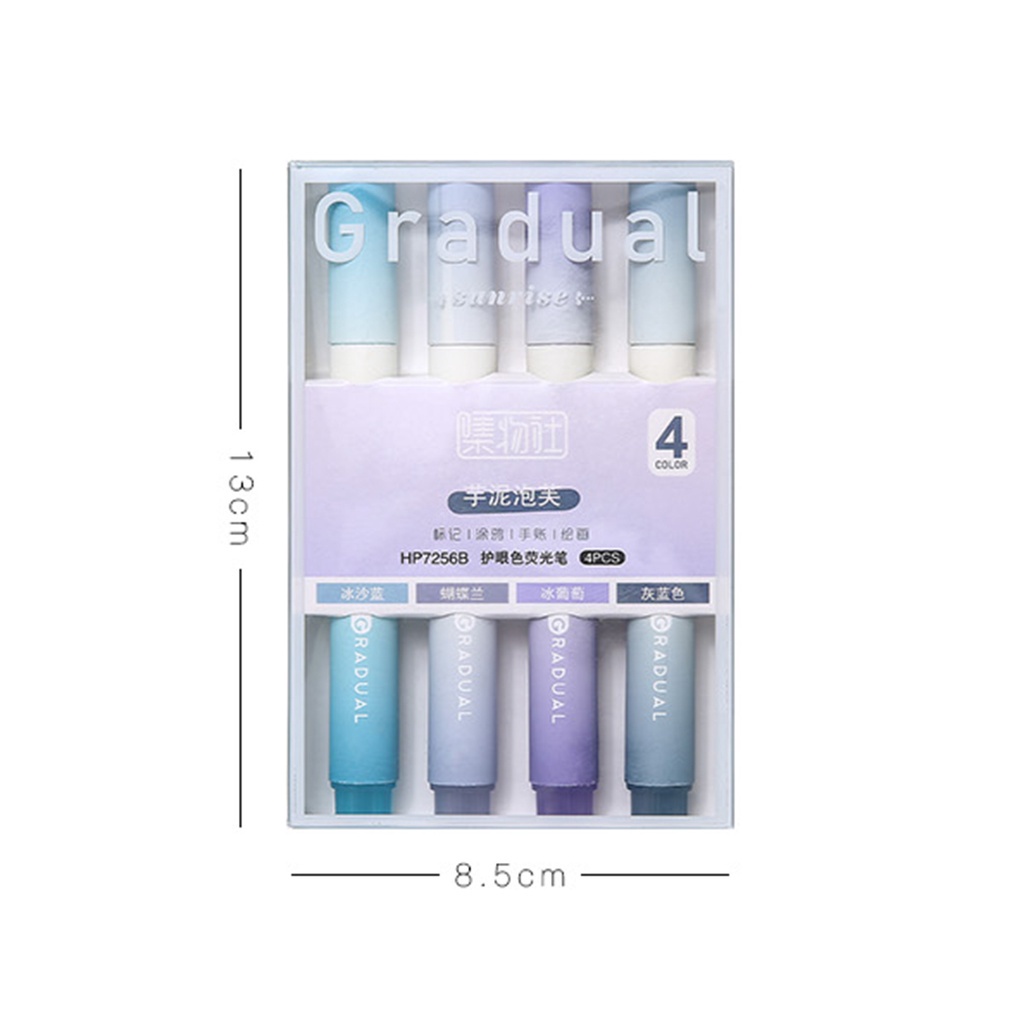 Hộp 4 Bút Đánh Dấu Morandi Ngòi Bút 4mm Dành Cho Học Sinh / Vẽ Tranh