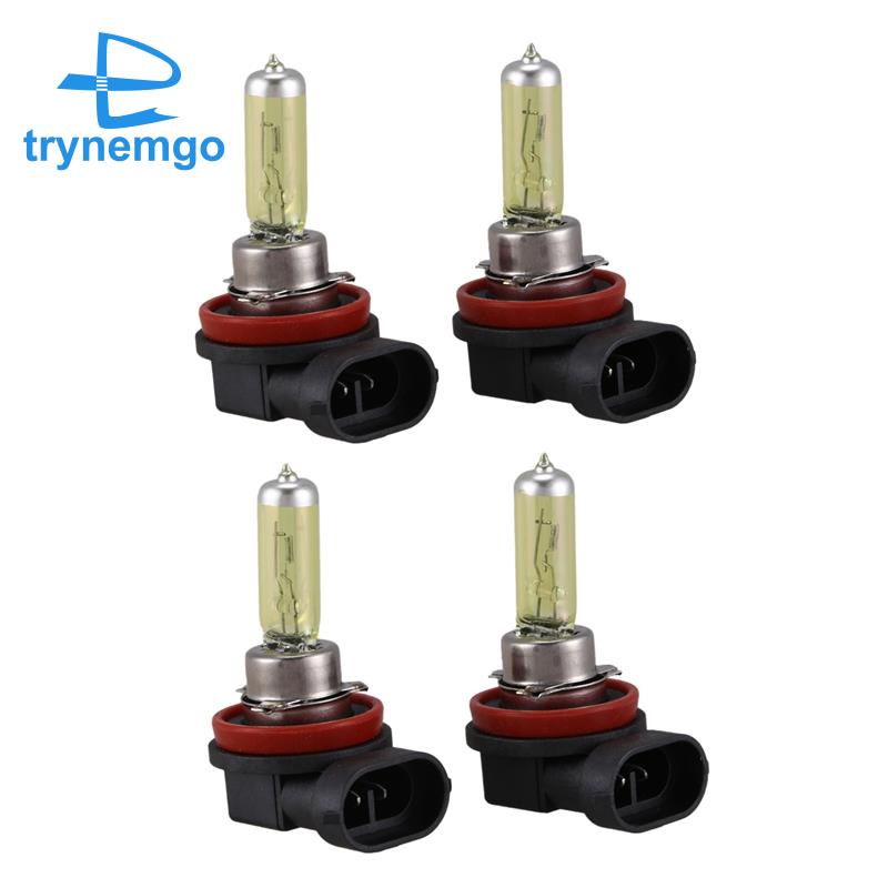 Bộ 4 Bóng Đèn Sương Mù Dc 12v 55w H11 3000k Ánh Sáng Vàng Chuyên Dụng Cho Xe Hơi