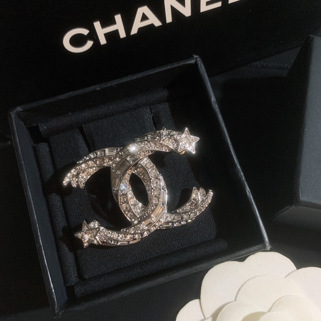 Ghim Cài Áo Mạ Bạc 925 Hình Ngôi Sao Đính Đá Thời Trang