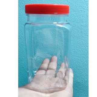 Hủ nhựa Vuông trong suốt nắp đỏ 450ml - Nhựa duy tân