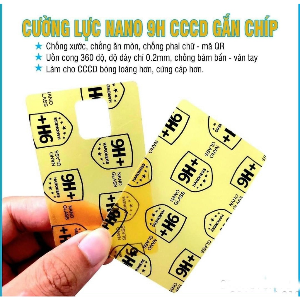 Tấm dán Căn cước công dân, bằng lái xe chống trầy xước,miếng dán CCCD cường lực 9h+