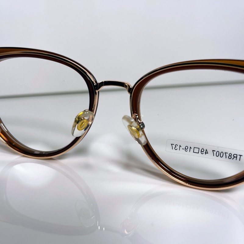 Gọng kính mắt mèo thời trang, dáng kính mắt mèo, cầu kim loại TR87007