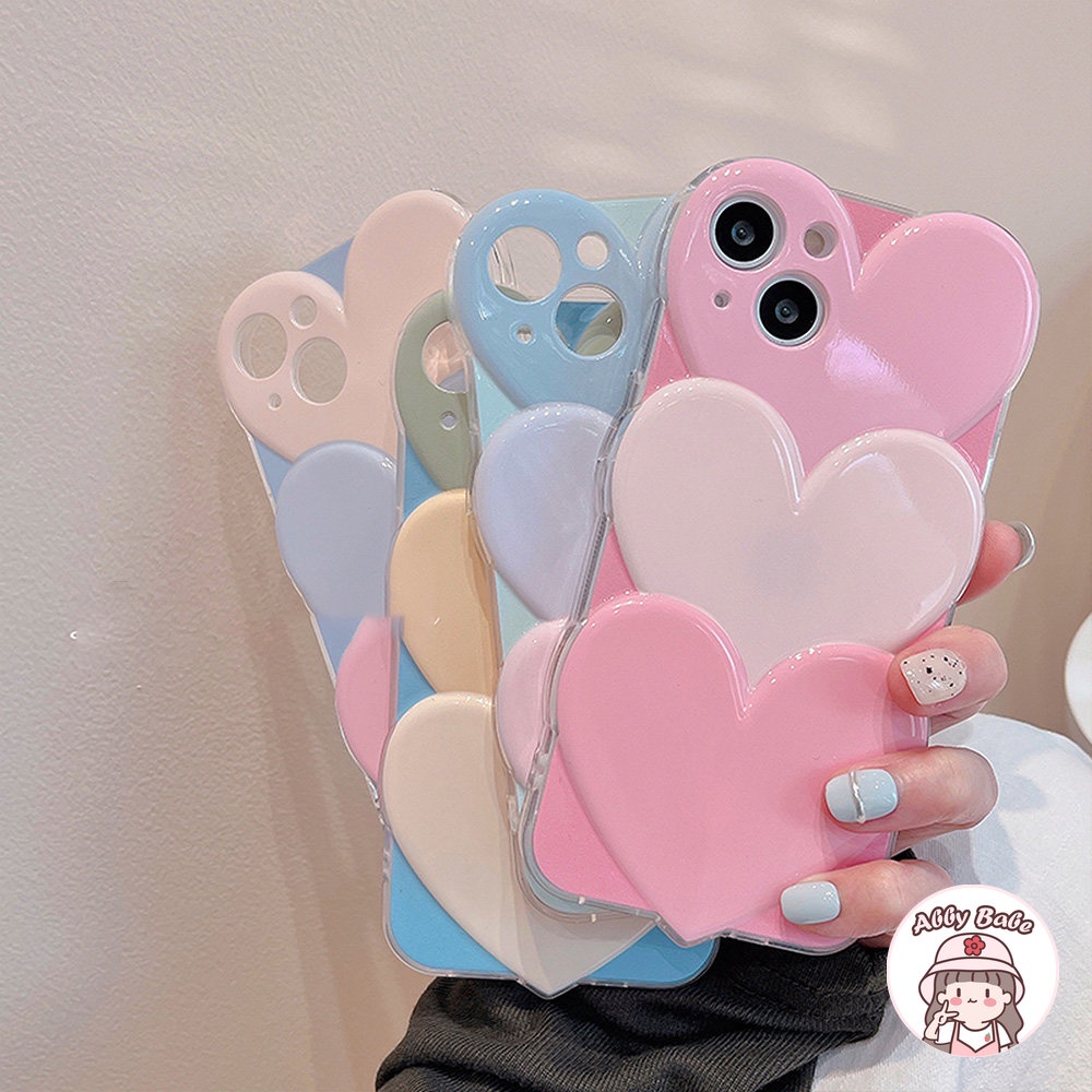 Ốp Điện Thoại TPU Mềm Bo Viền Họa Tiết Trái Tim 3D Màu Cầu Vồng Lấp Lánh Chống Mồ Hôi Cho IPhone 14 Pro Max 11 13 12 11 Pro Max X XS XR