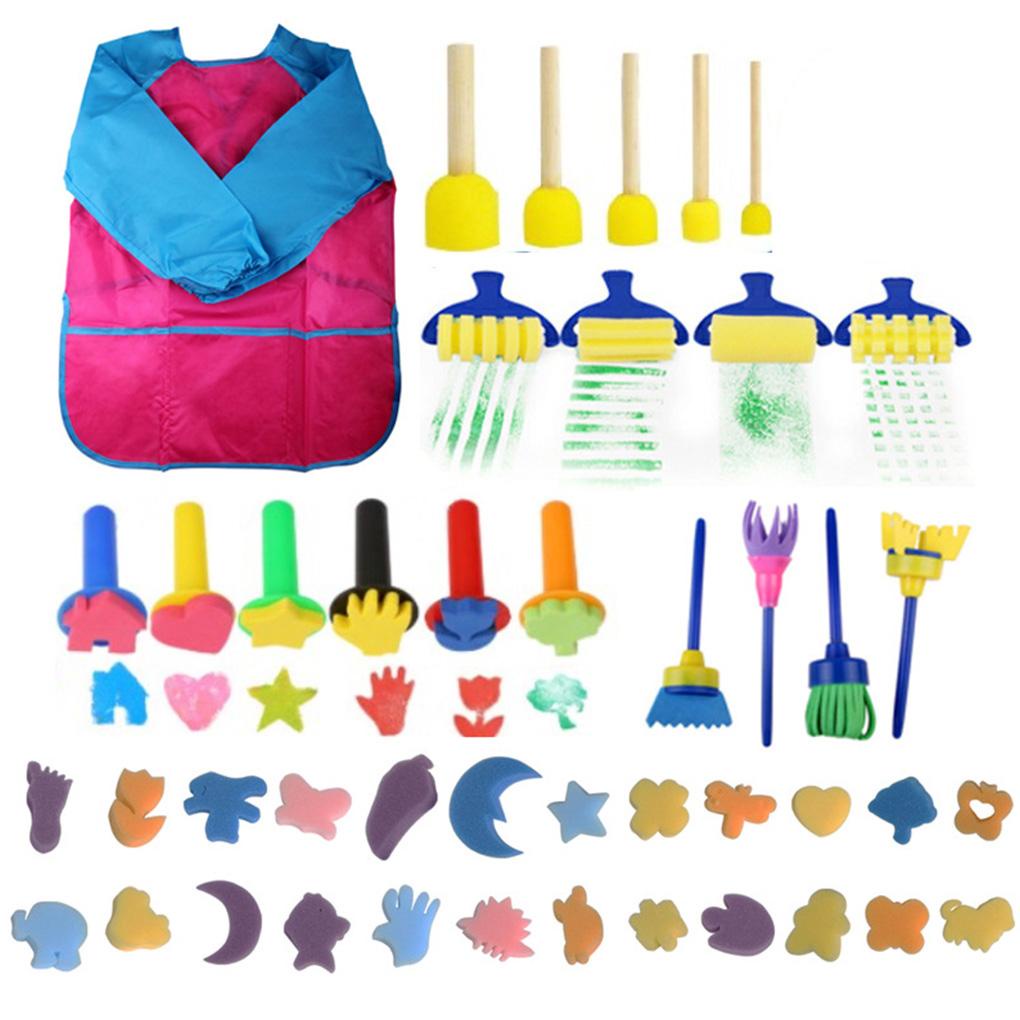 Set 44 Cọ Vẽ Tay Cầm Bằng Gỗ Dành Cho Trẻ Em