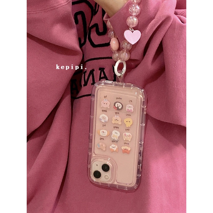 Ốp điện thoại hoạt hình màu hồng xinh xắn cho iPhone14proMax Apple 13 12/11 12promax