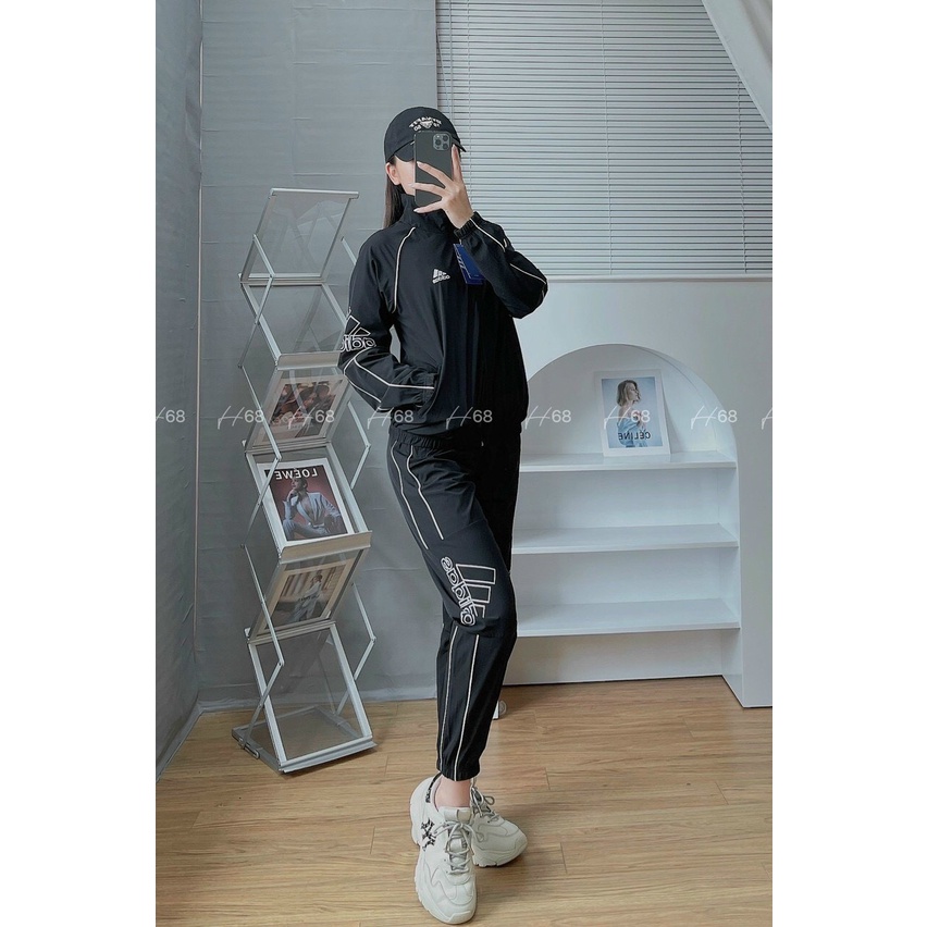 Bộ Áo Gió Thể Thao NỮ Logo thêu nổi, 2 Lớp siêu hot - Hàng Xuất Dư