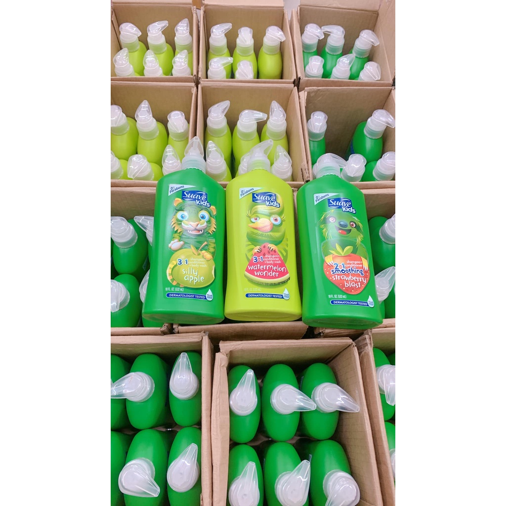 Sữa Tắm Gội Suave Kids Cho Bé Hương Trái Cây 532ml Hàng Mỹ