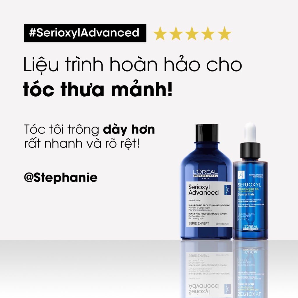 Combo Dầu gội L'Oréal Professionnel Serioxyl Advanced 500ml và Dầu xả L'Oréal Professionnel Serioxyl 150ml