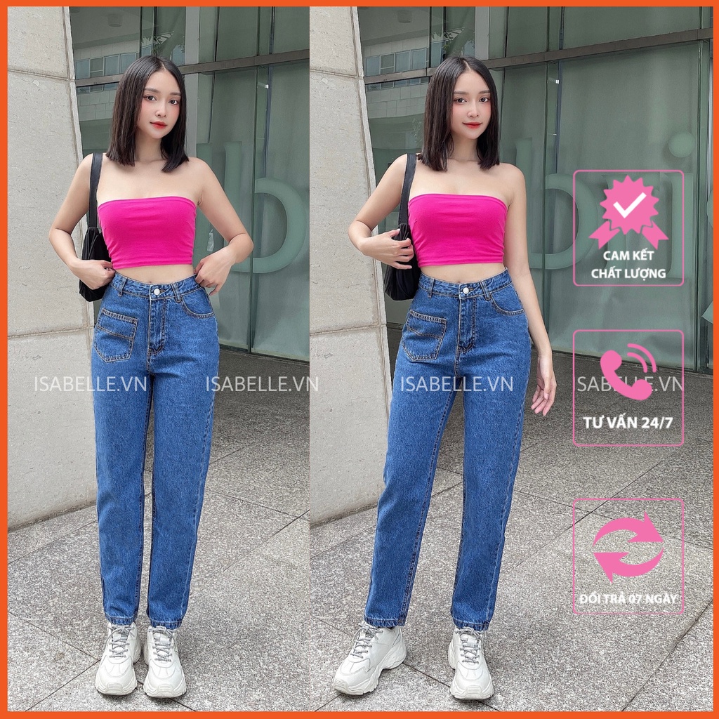 Quần Baggy Cạp Cao - Màu Xanh Đậm - Chất Dày Dặn Mềm Mại - Mã BG192Đ