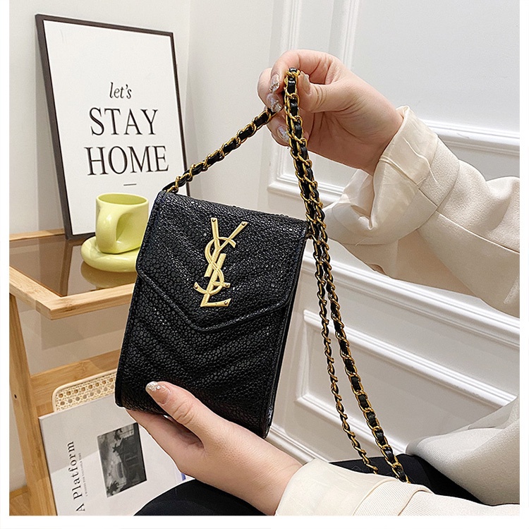 Túi Nhỏ Đựng Điện Thoại Di Động Dạng Phong Bì Đơn Giản Mẫu Mới Năm 2021 Cho Nữ Túi Đeo Chéo Phối Dây Xích Thiết Kế Nhỏ Gọn Thời Trang