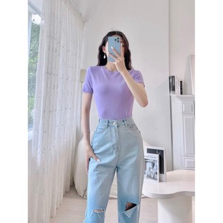 Áo thun nữ trơn cổ tròn nhiều màu basic phong cách cá tính