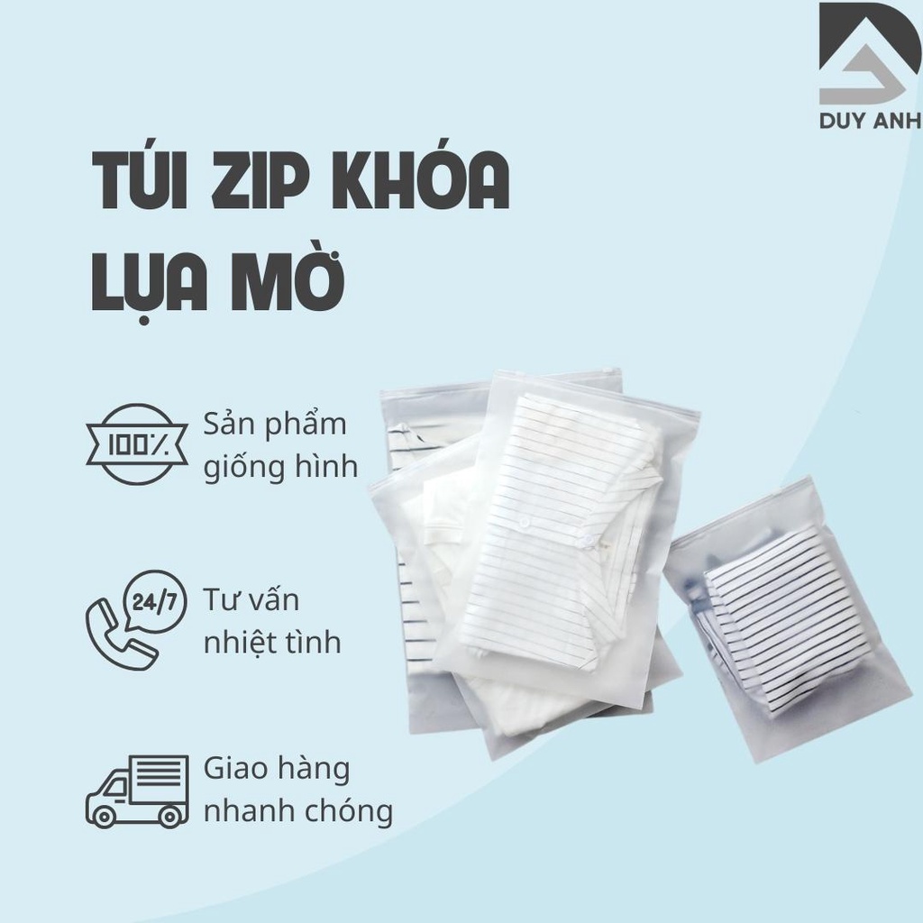 Túi zip khoá lụa mờ đựng quần áo, giày dép, phụ kiện cá nhân - Túi zip lụa mờ, túi nhựa PE trong suốt đựng đồ đa năng
