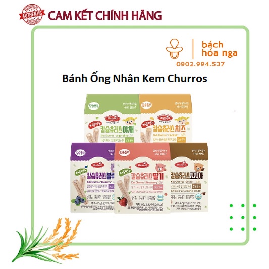 Bánh Ống Ăn Dặm Churros Bebest Hàn Quốc Nhân Kem Đủ Vị Trái Cây Hộp 45.5g