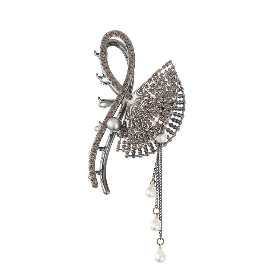 Kẹp Tóc Kim Loại Đính Đá Và Ngọc Trai Nhân Tạo Thời Trang